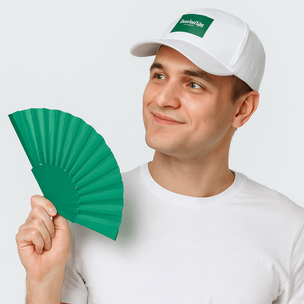 Green Handheld Folding Fan