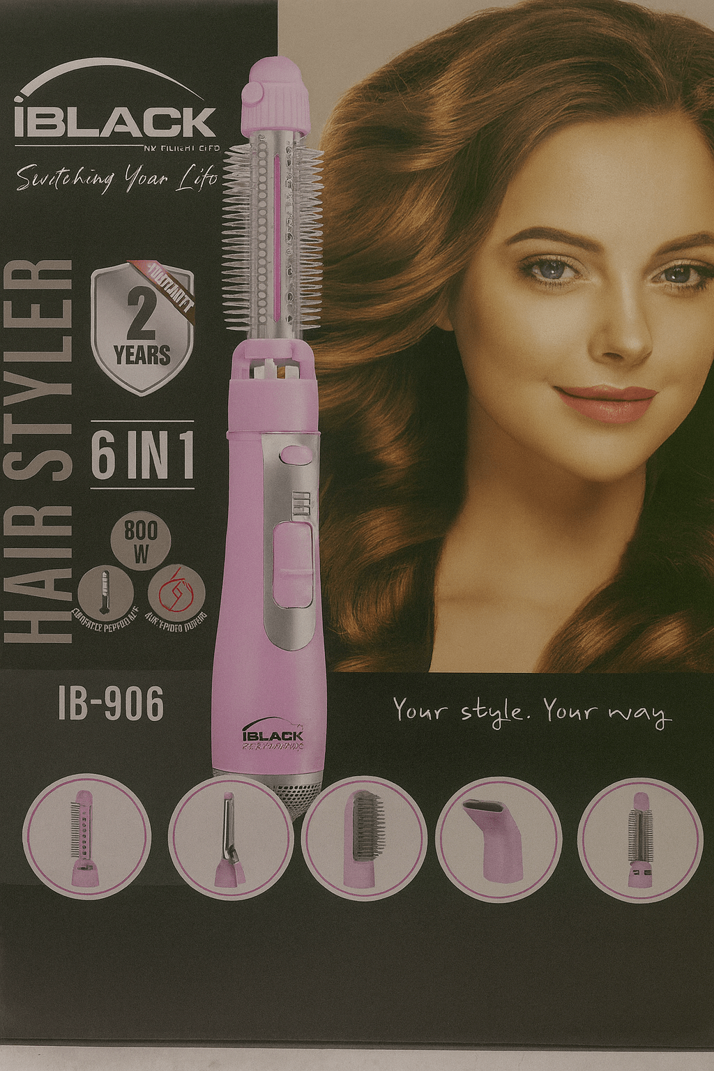 iBlack - 6-in-1 Hair Styler